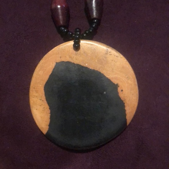 Wooden African Necklace and Earring Set - Picture 3 of 5